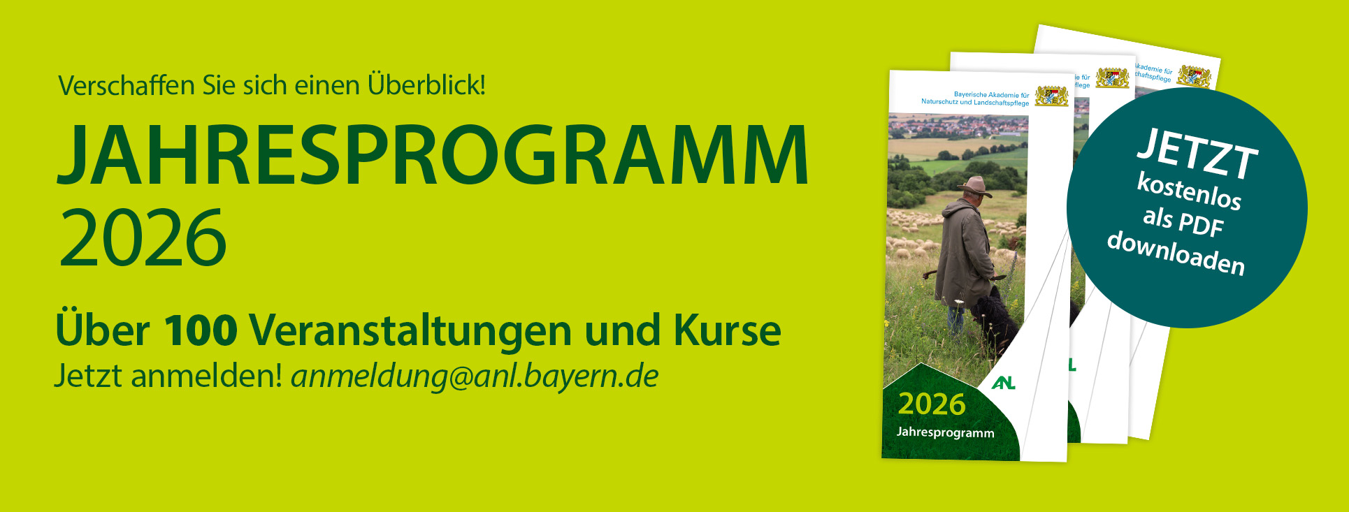 Interner Link für weitere Informationen. Titelbild vom Jahresprogramm 2026